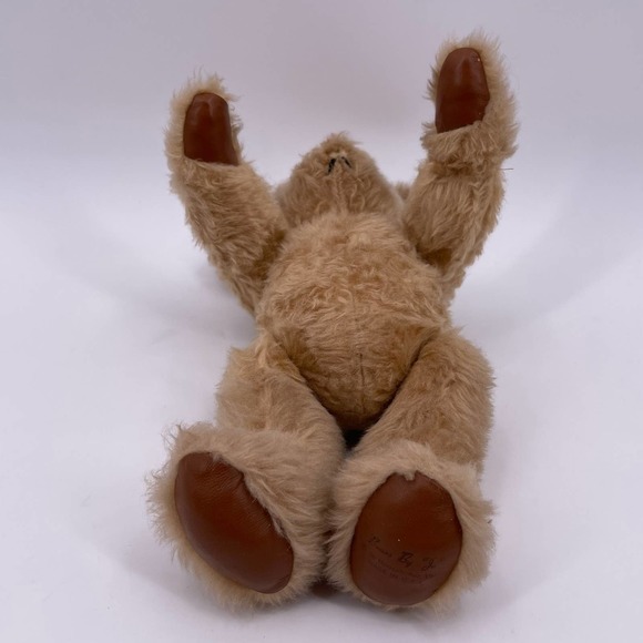 Jo Householter 13" Tan 5 Way Jointed Bear Made in the USA Vintage 1984 NO NOSE - Picture 6 of 12